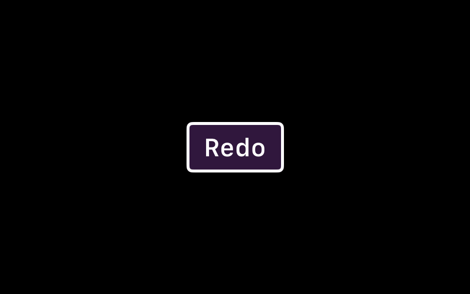 A Redo button in a bordered style modified with a custom font, border shape, and tint color.