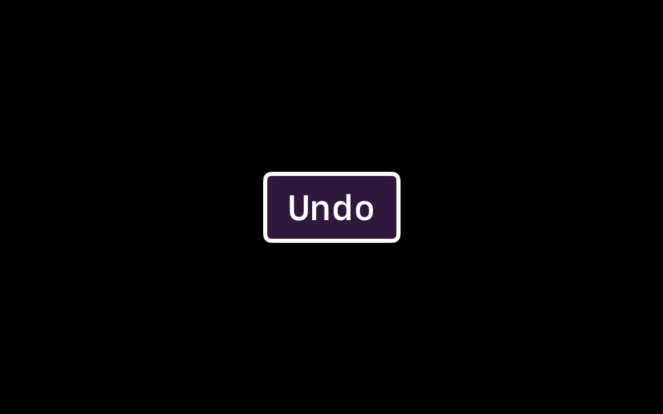 An Undo button in a bordered style modified with a custom font, border shape, and tint color.