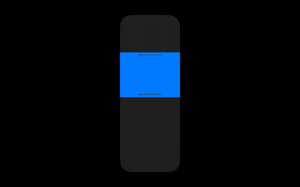 A vertical range slider with rounded corners and blue fill color for the selected range.